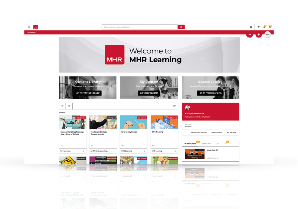 Learning from People First showing multiple learning courses available to employees. 